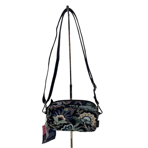 Vera Bradley RFID Convertible  Pouch Crossbody bag Purse Java Navy Camo NWT - Picture 4 of 11